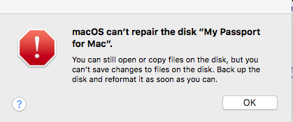 my passport for mac will not backup